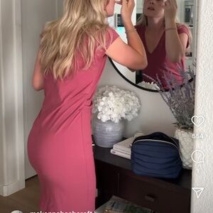 Athleta Pink V-Neck Dress